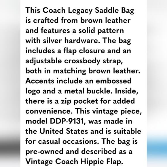 Coach Vintage Chocolate 9131 Leather Crossbody Bag with Adjustable Strap - Picture 15 of 15